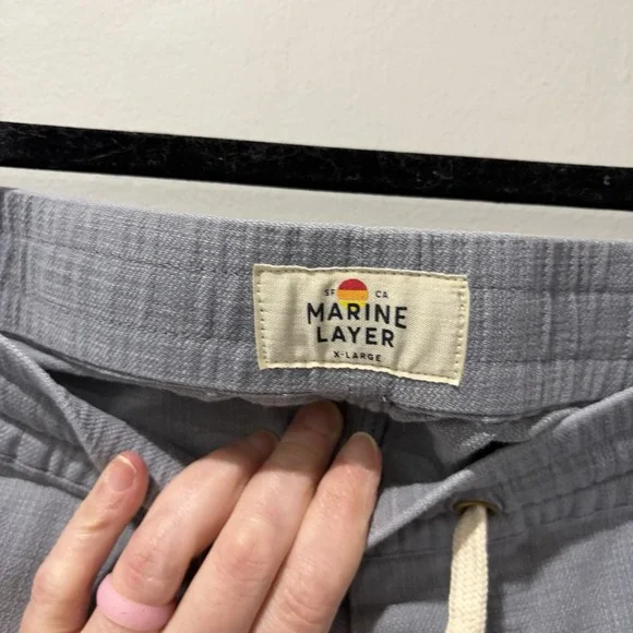 Marine Layer Casual XL Men's Gray Drawstring Waist 6" Cam Jacquard Shorts Beach - Picture 7 of 8